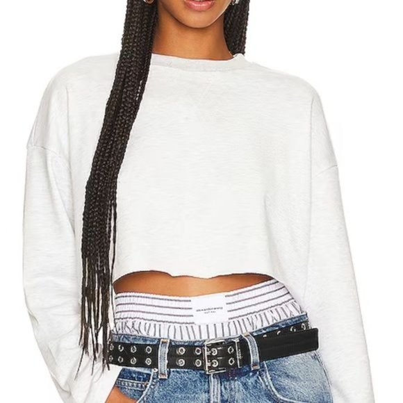 Superdown Sandra Crop Crewneck Sweatshirt Size Small - Picture 2 of 4